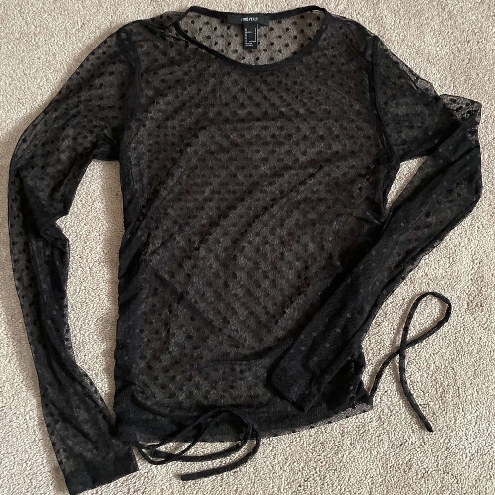 Forever 21 sheer polka dot shirt